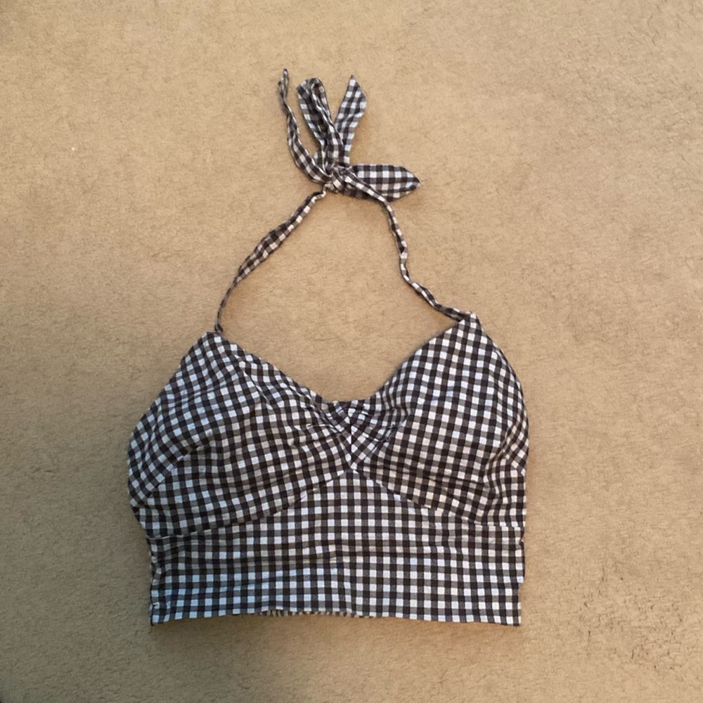 GUESS black and white halter top